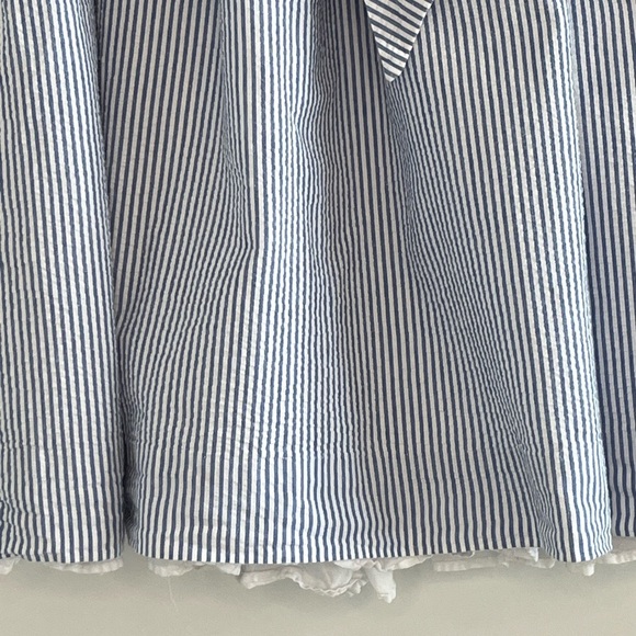 Ralph Lauren Girls Blue & White Pinstripe Cotton Seersucker Dress 5 Preppy - Picture 7 of 10